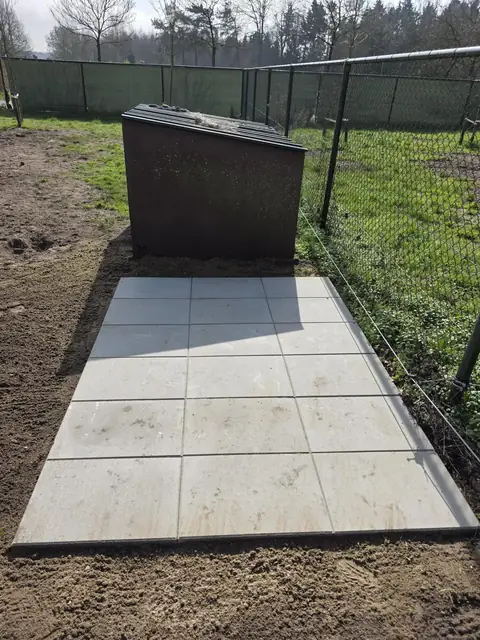 Tegelvloer voor een berging